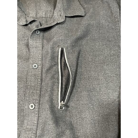 Men's Button Down Tony Hawk Shirt Size XL Long Sleeve Chest Pocket Dark Gray EUC - Picture 8 of 10